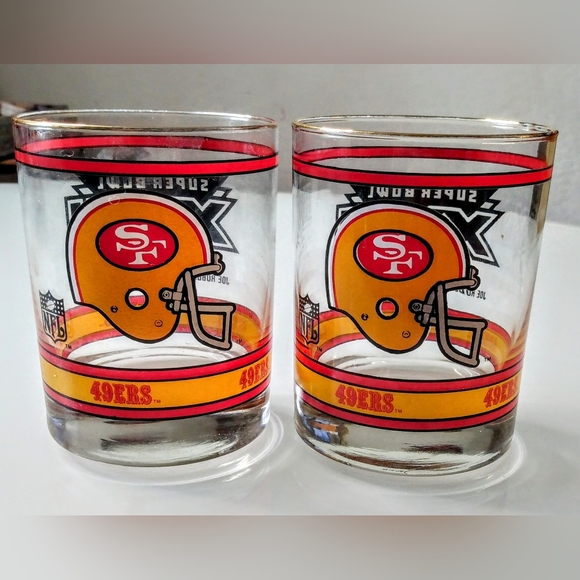 *1989 VINTAGE* 4pc San Fransisco 49ers Superbowl Commemorative Glasses - Picture 3 of 3